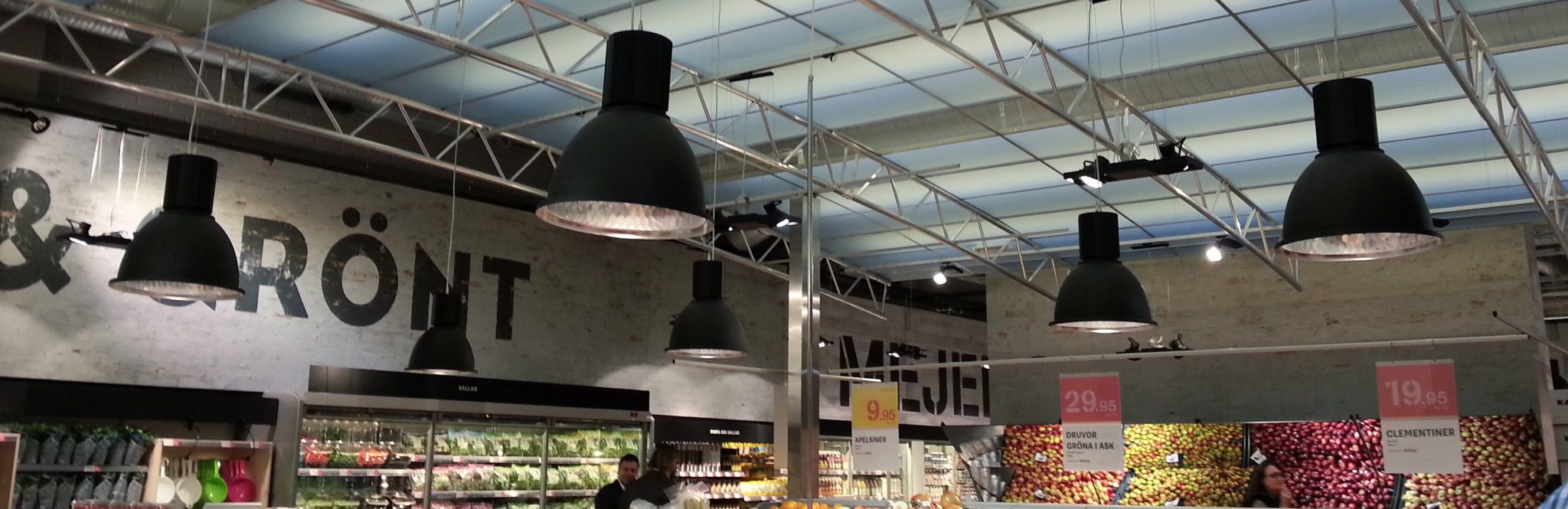 LED-panel för butik och dagligvaruhandel.