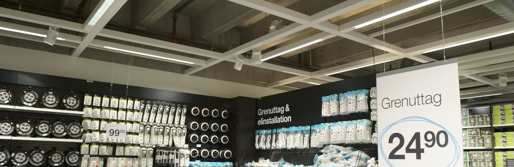 LED-panel för butik och dagligvaruhandel.