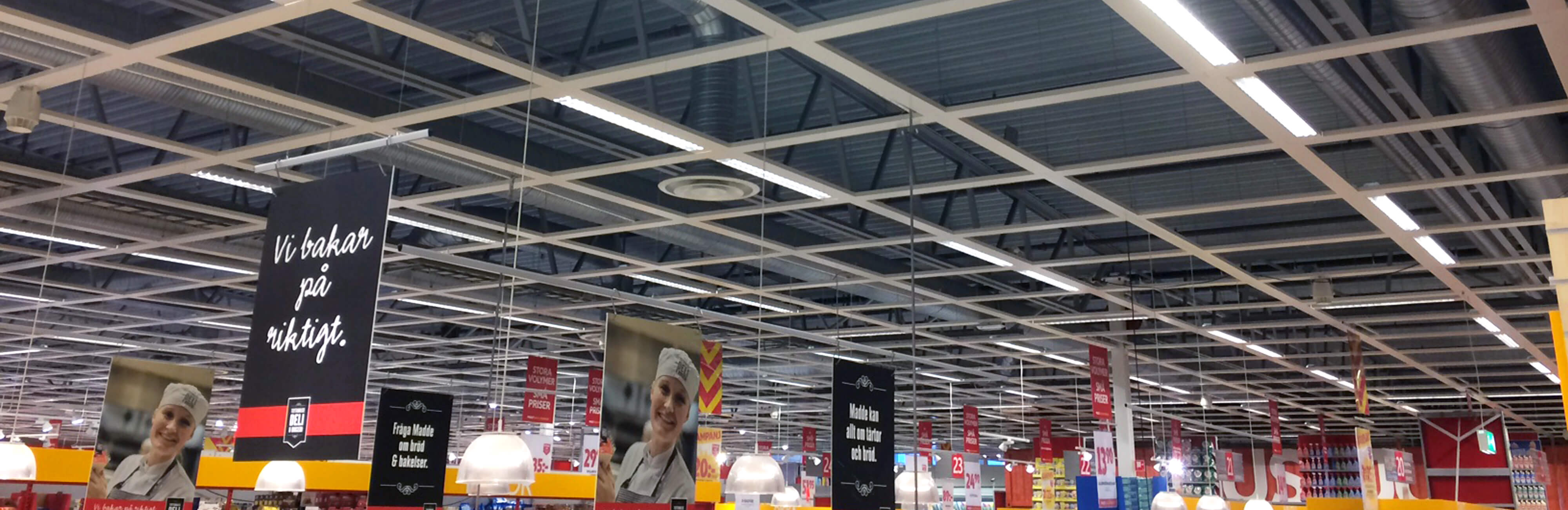 Tego belysning på Ica Maxi Toftanäs