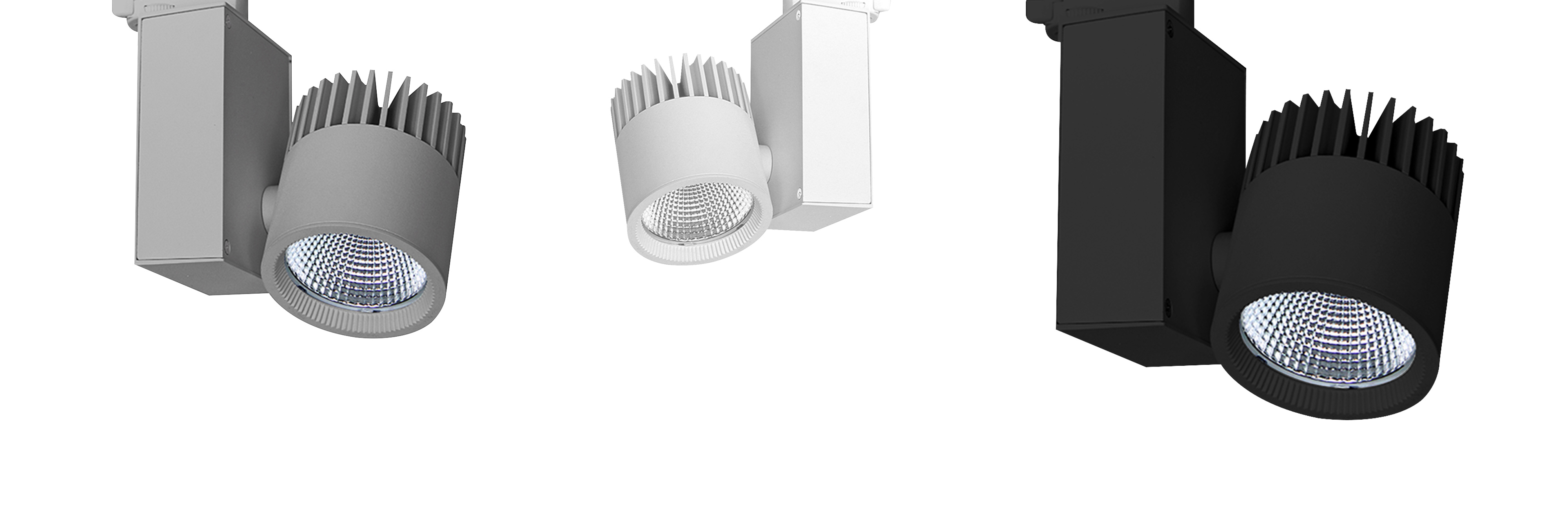 Tego PURE, our spotlight for retail. Available in two formats; as hook-on (hooks onto the edges of ceiling channels/trays) and as track lighting.